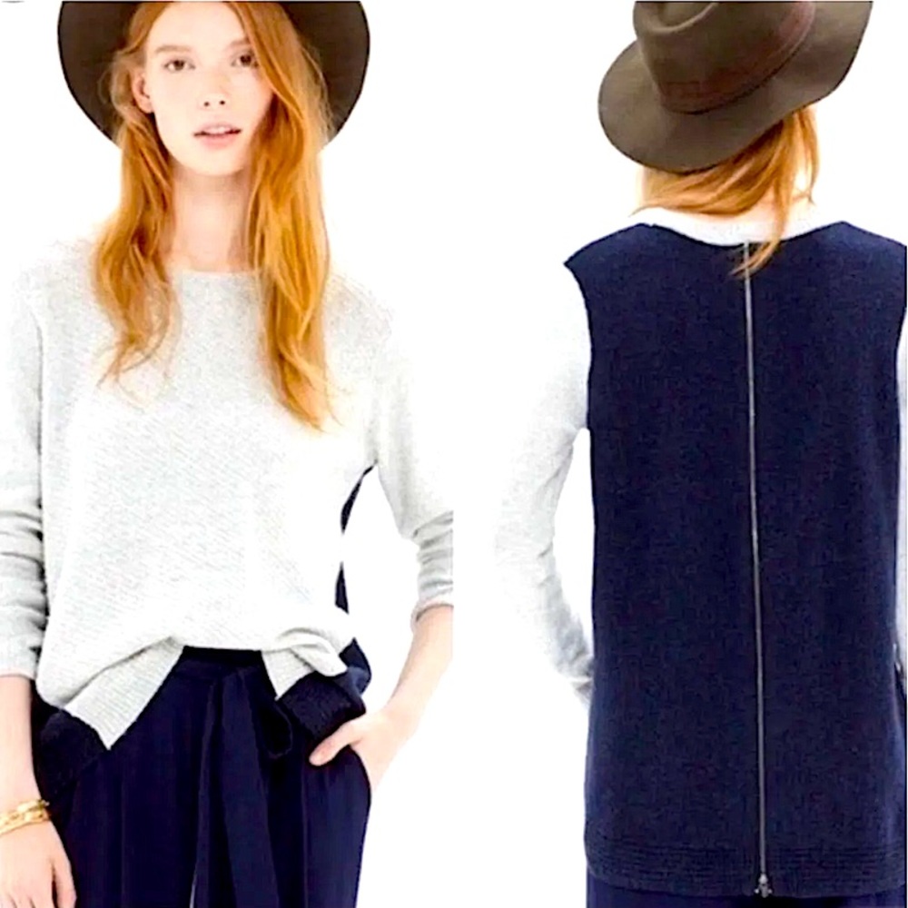 Madewell Grey Blue Zipper Sweater size M